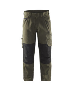 Pantalon maintenance +stretch Vert Kaki/Noir