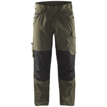 Pantalon maintenance +stretch Vert Kaki/Noir