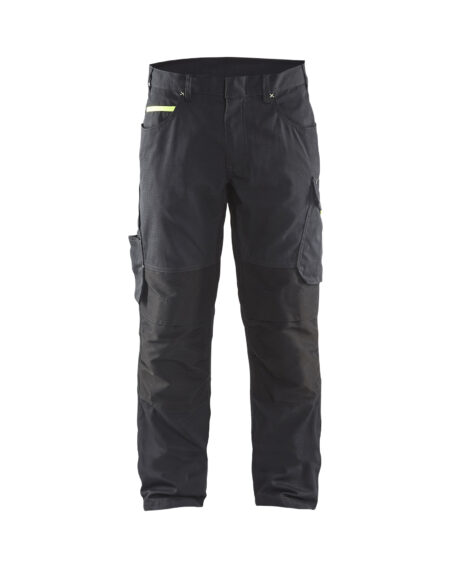 Pantalon maintenance +stretch Noir/Jaune fluo