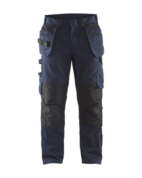 Pantalon maintenance +stretch avec poches flottantes Marine foncé/Noir