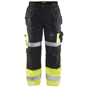 Pantalon artisan haute visibilité Noir/Jaune fluo