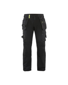 Pantalon artisan stretch 4D Noir/Jaune fluo