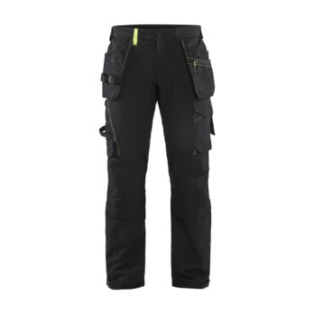 Pantalon artisan stretch 4D Noir/Jaune fluo