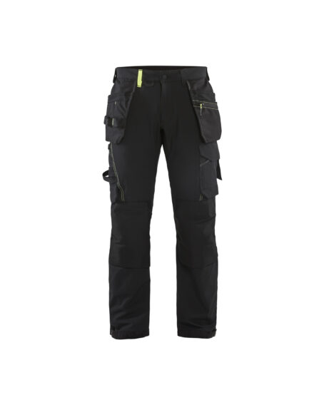 Pantalon artisan stretch 4D Noir/Jaune fluo