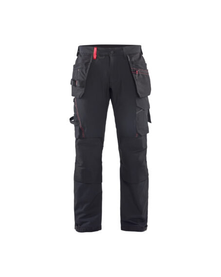 Pantalon artisan stretch 4D Noir/Rouge