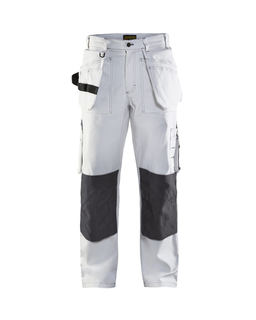 Pantalon peintre Blanc/Gris foncé