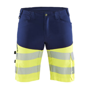 short haute-visibilité +stretch Marine/Jaune fluo