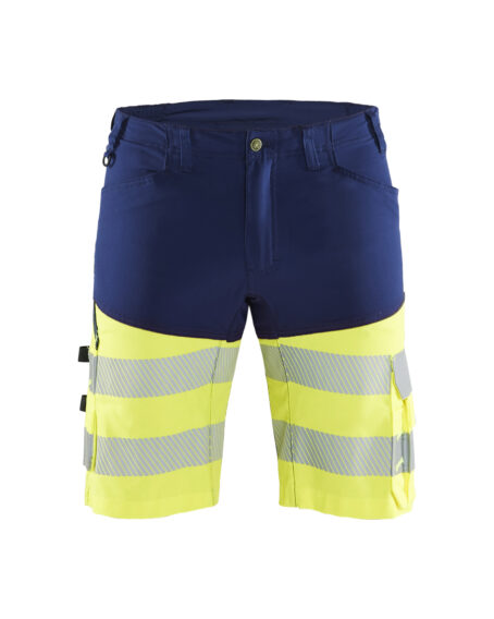 short haute-visibilité +stretch Marine/Jaune fluo