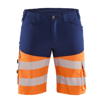 short haute-visibilité +stretch Marine/Orange fluo