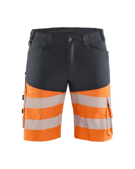Short haute-visibilité +stretch Gris moyen/Orange fluo
