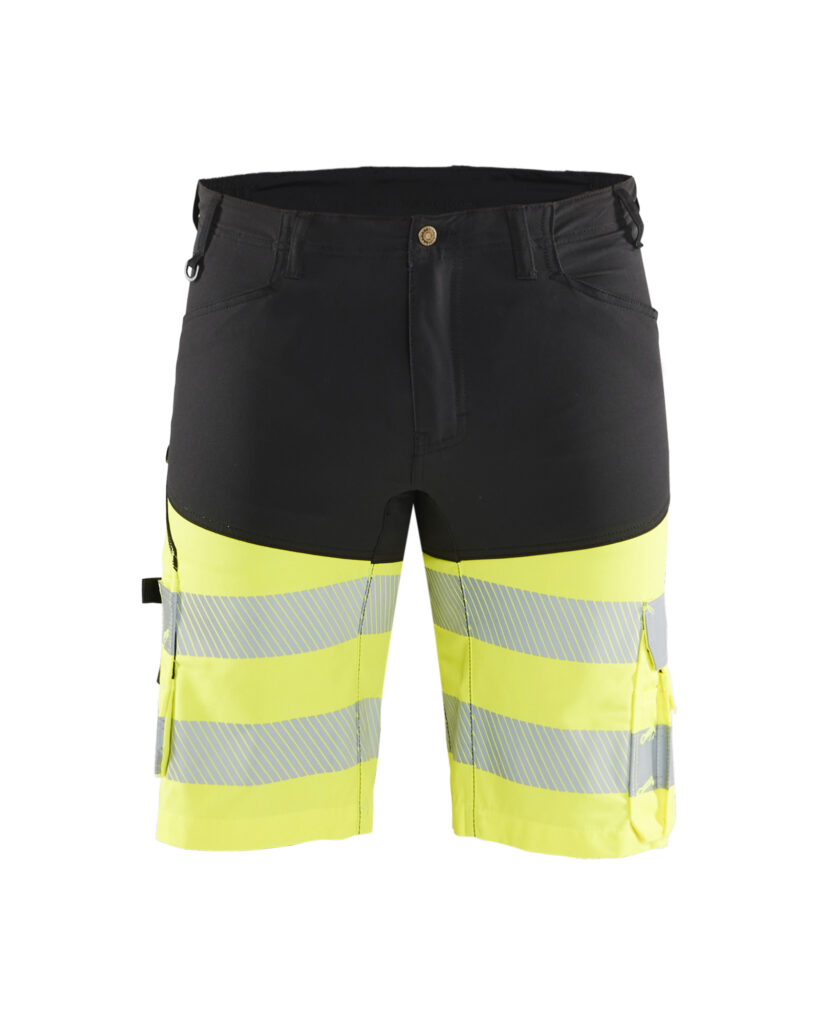 short haute-visibilité +stretch Noir/Jaune fluo