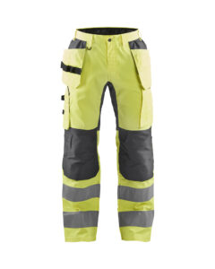 Pantalon artisan haute-visibilité +stretch Jaune fluo/Gris moyen