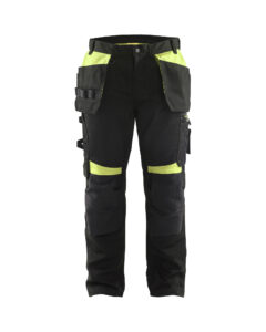 Pantalon artisan Noir/Jaune fluo