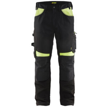 Pantalon artisan sans poches flottantes Noir/Jaune fluo