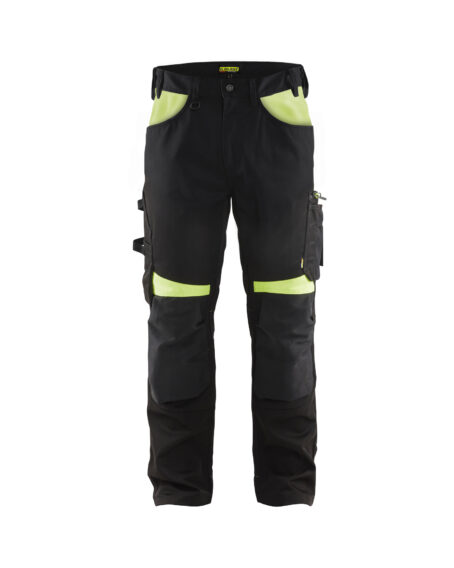 Pantalon artisan sans poches flottantes Noir/Jaune fluo