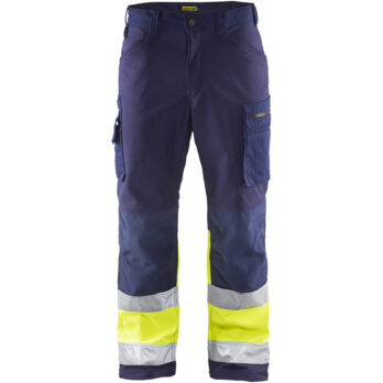 Pantalon softshell haute-visibilité Marine/Jaune fluo