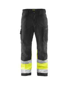 Pantalon softshell haute-visibilité Noir/Jaune fluo