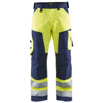 Pantalon artisan haute visibilité Jaune fluo/Marine