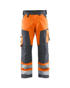 Pantalon artisan haute visibilité Orange fluo/Gris anthracite