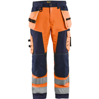 Pantalon Artisan Softshell haute visibilité Orange fluo/Marine