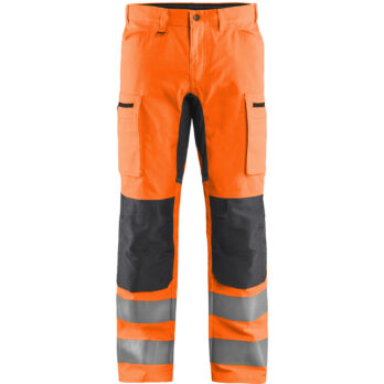 Pantalon artisan haute-visibilité +stretch Orange fluo/Gris anthracite