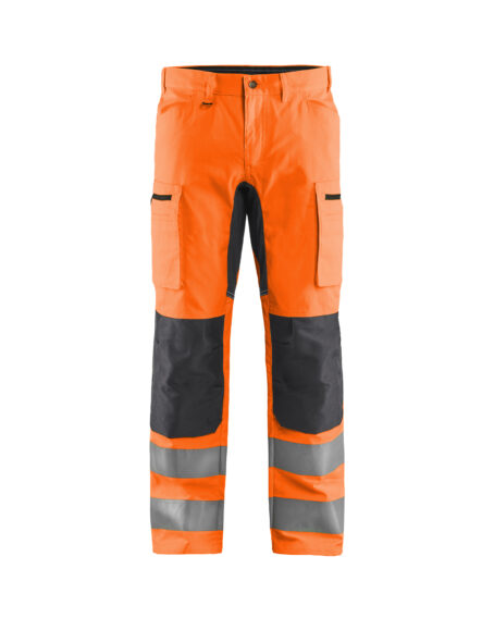 Pantalon artisan haute-visibilité +stretch Orange fluo/Gris anthracite