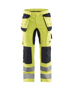 Pantalon multinormes inhérent + stretch Jaune fluo/Marine