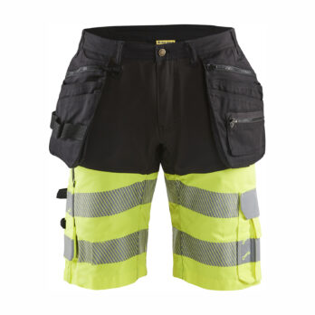 Short haute visibilité stretch 4D Noir/Jaune fluo