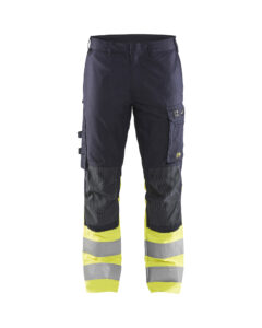 Pantalon multinormes inhérent +stretch Marine/Jaune fluo