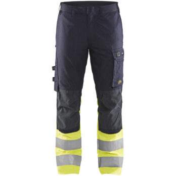 Pantalon multinormes inhérent +stretch Marine/Jaune fluo