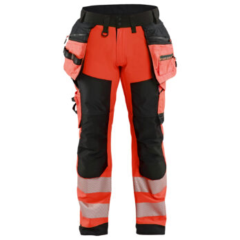 Hi-vis softshell trousers class2 Rouge/Noir