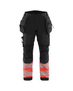 HV Class1 Softshell Trouser HTP KP Noir/Rouge fluo