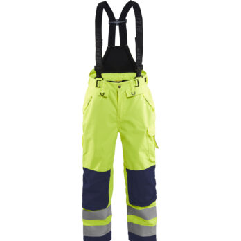 Pantalon à bretelles hardshell haute-visibilité Jaune fluo/Marine