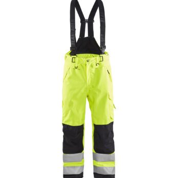 Pantalon à bretelles hardshell haute-visibilité Jaune fluo/Noir