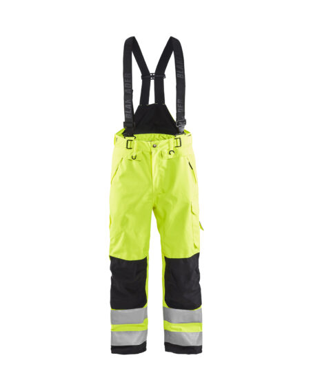 Pantalon à bretelles hardshell haute-visibilité Jaune fluo/Noir