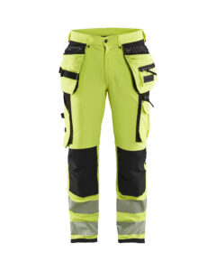 Pantalon artisan haute-visibilité stretch 4D Jaune fluo/Noir