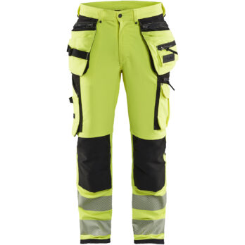 Pantalon artisan haute-visibilité stretch 4D Jaune fluo/Noir