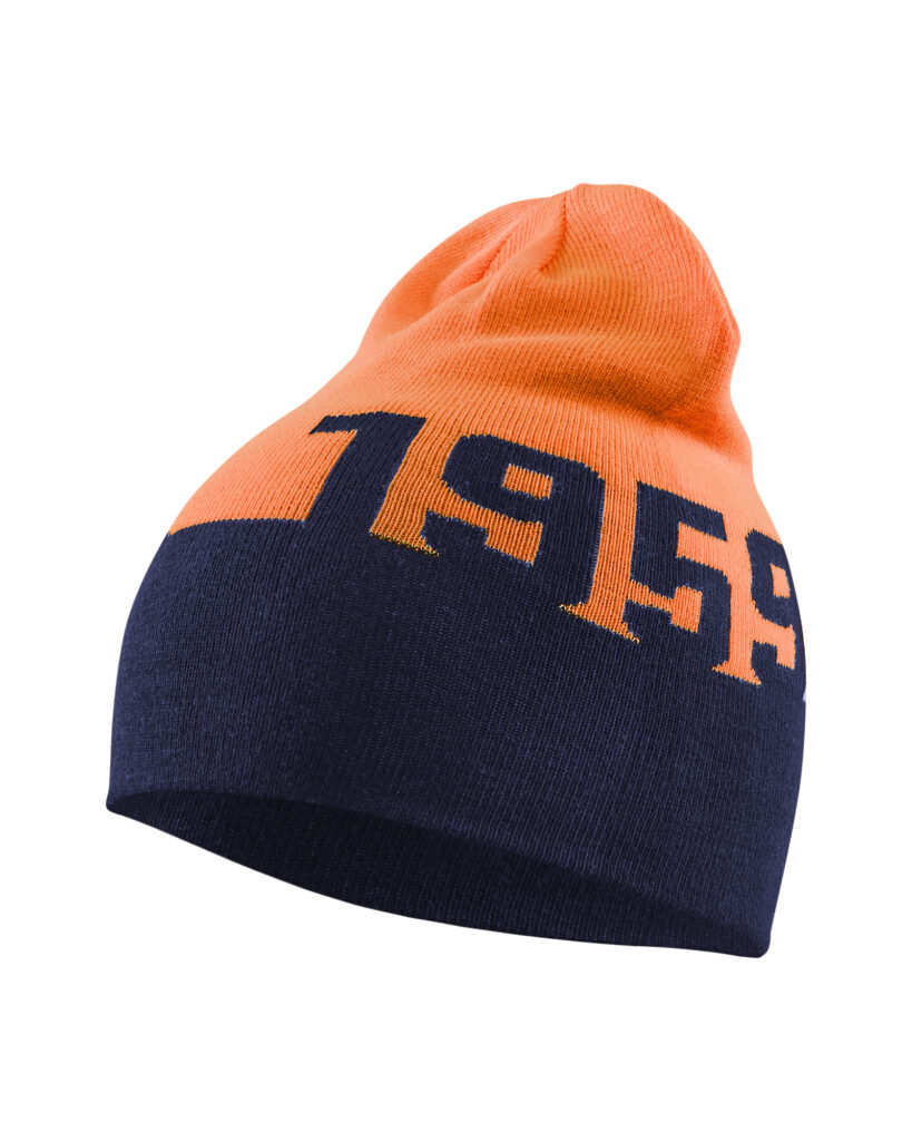 Bonnet enfant Marine/Orange fluo