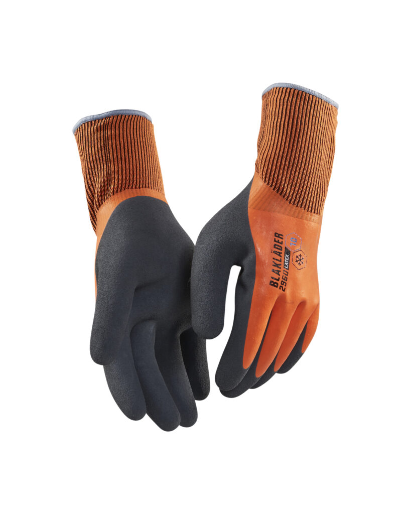 Gants artisan doublés - latex trempé Orange fluo