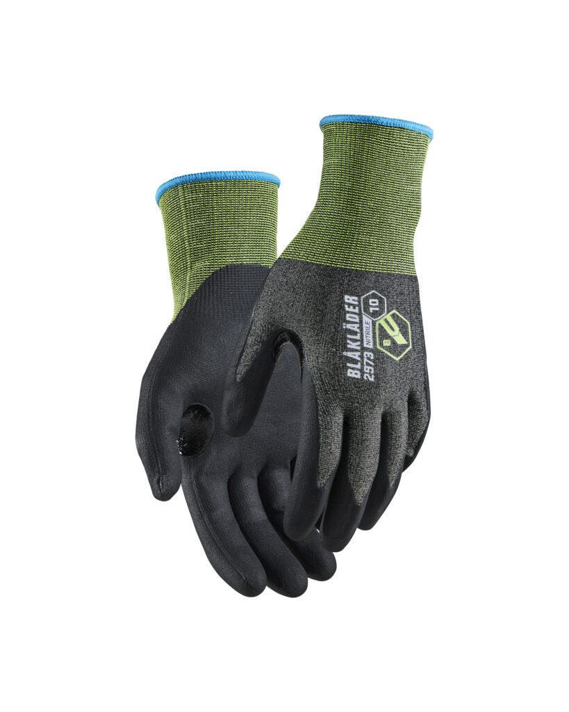 Gants de travail en nitrile trempé anti coupure niveau B Noir