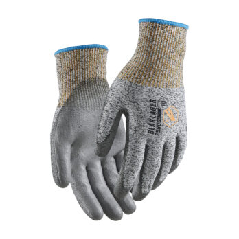 Gants de travail en PU trempé anti coupure niveau C Noir/Blanc