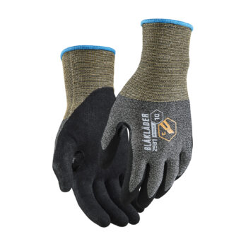 Gants de travail en nitrile trempé anti coupure niveau C Noir