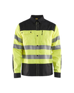 Chemise haute-visibilité Jaune fluo/Noir