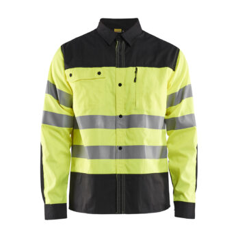 Chemise haute-visibilité Jaune fluo/Noir