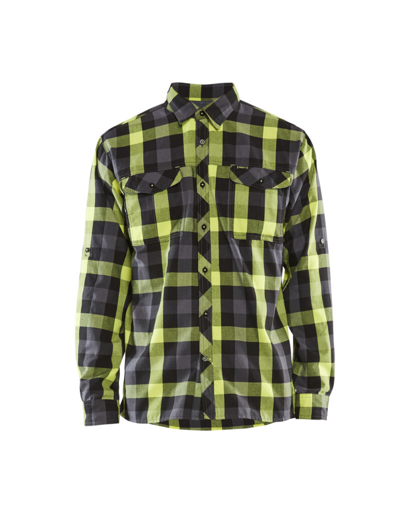 Chemise flannelle Noir/Jaune fluo