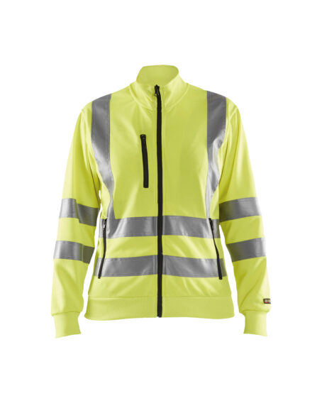 Sweat zippé HV femme Jaune fluo