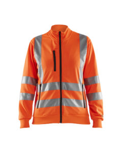 Sweat zippé HV femme Orange fluo