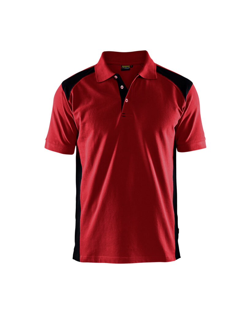 Polo Piqué Rouge/Noir