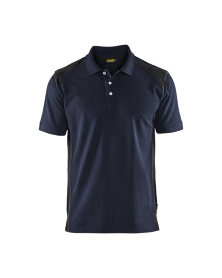 Polo Piqué Marine foncé/Noir