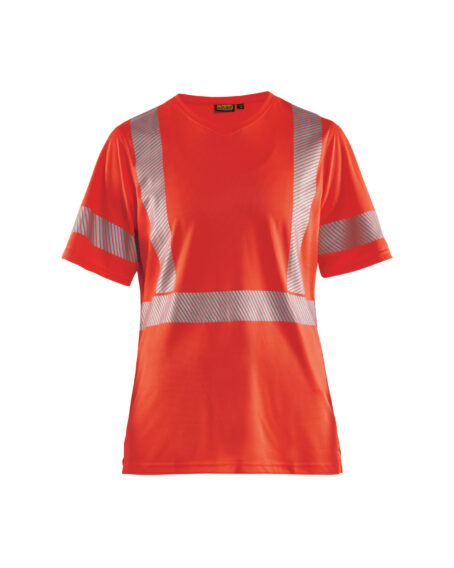 T-shirt haute-visibilité anti-UV femme Rouge fluo